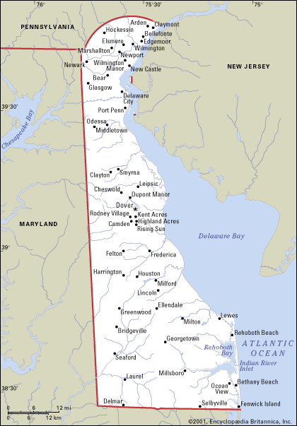 Delaware Map With Cities And Towns Medieval Studies In Delaware