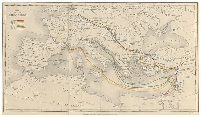 Holy Land Map Crusades   GIBBON1862 P7.008 MAP OF THE CRUSADES 