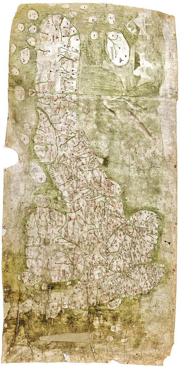 The 'Gough' Map of Britain | Archival Fine Art Reproduction Oldest Map of Britain, Welsh Atlantis Map shows Maes Gwyddno buy