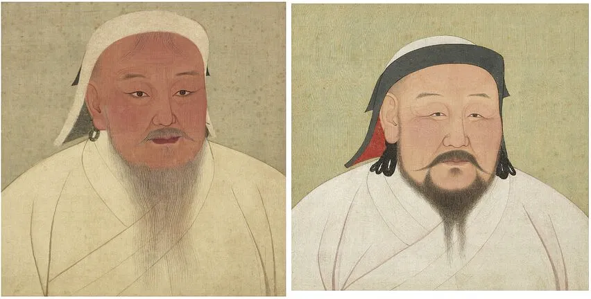 Did Chinggis Khan have red hair and green eyes? 